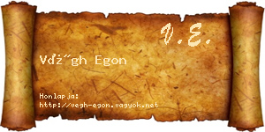 Végh Egon névjegykártya
