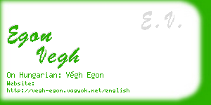 egon vegh business card